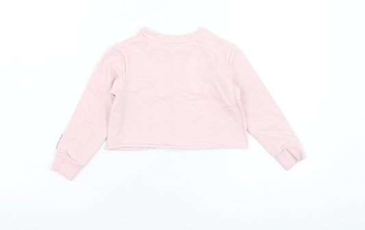 George Girls Pink Cotton Pullover Sweatshirt Size 4-5 Years Pullover - Follow your heart
