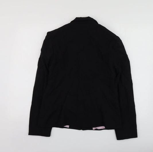 B Womens Black Polyester Jacket Suit Jacket Size 14