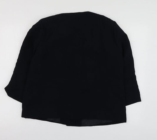 Warehouse Womens Black Polyester Jacket Suit Jacket Size 16
