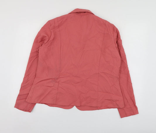Collection Womens Pink Polyester Jacket Suit Jacket Size 16