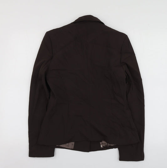 M&S Womens Brown Polyester Jacket Suit Jacket Size 12