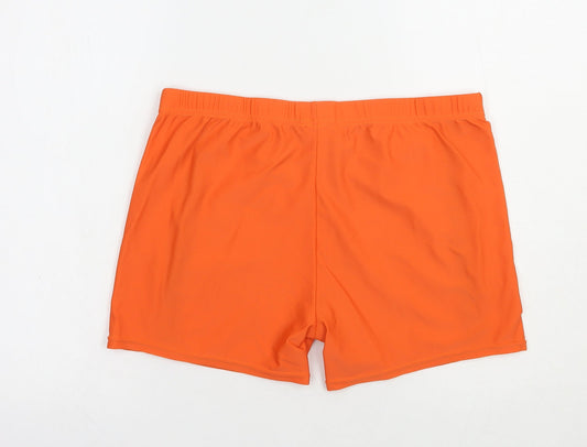 TNZI Womens Orange Polyamide Compression Shorts Size L L3 in Regular Drawstring