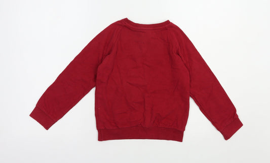 Primark Boys Red Cotton Pullover Sweatshirt Size 6-7 Years Pullover - Rudolph Christmas