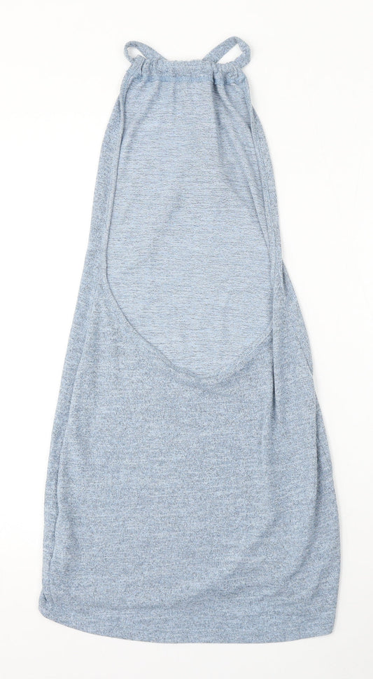 SheIn Womens Blue Elastane Pencil Dress Size S Round Neck