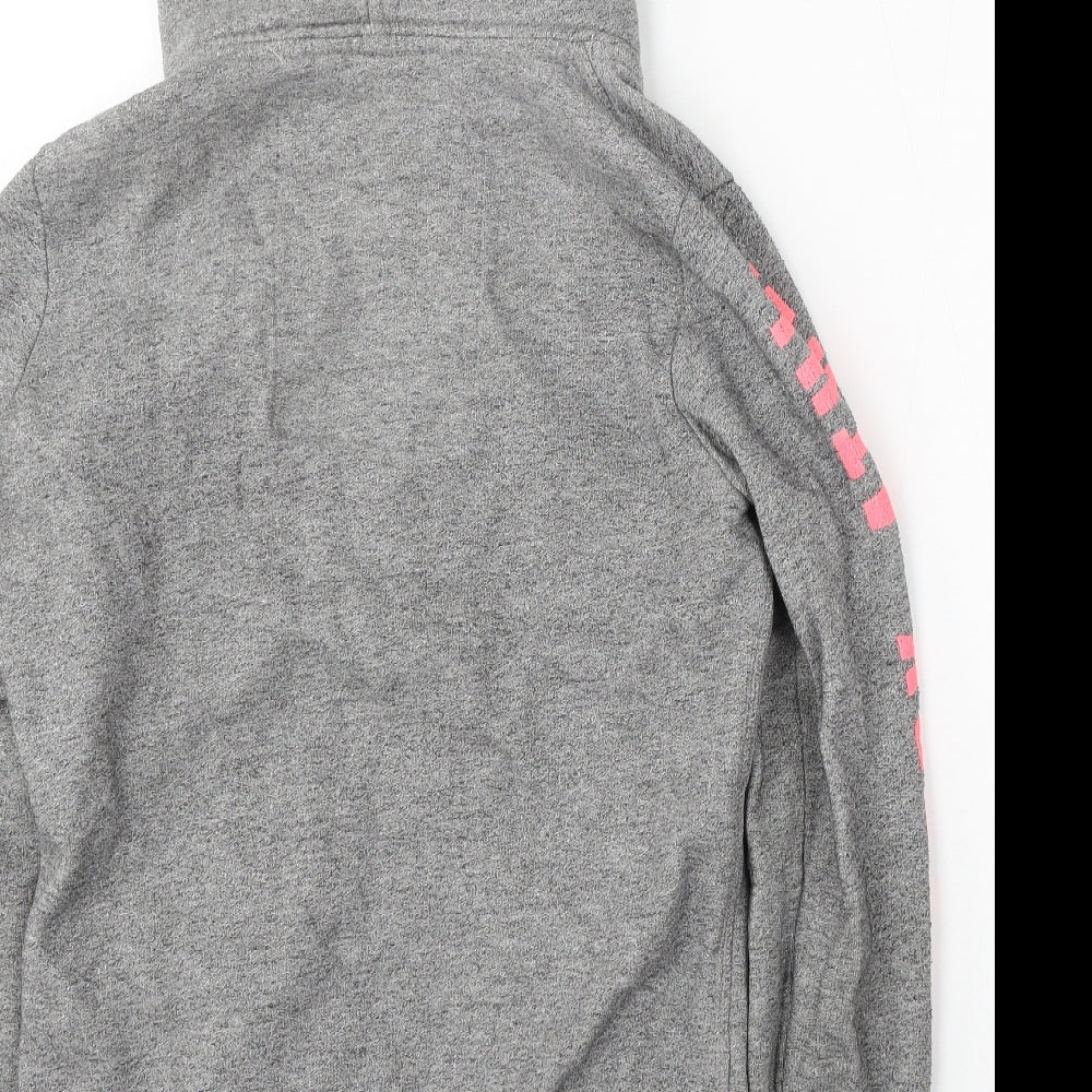 Superdry Womens Grey  Cotton Full Zip Hoodie Size M  Zip