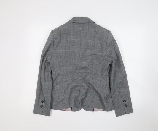 NEXT Womens Grey Plaid Jacket Blazer Size 12