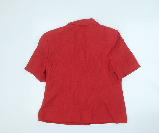 isabelle Womens Red Jacket Blazer Size 16