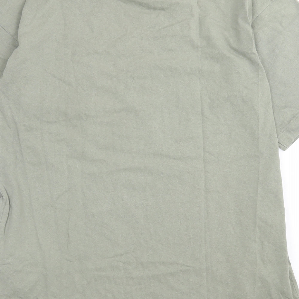 Topshop Womens Green Cotton T-Shirt Dress Size XS Crew Neck Pullover
