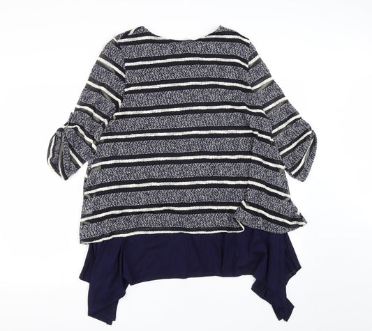 Lakeland Womens Blue Roll Neck Viscose Pullover Jumper Size 12