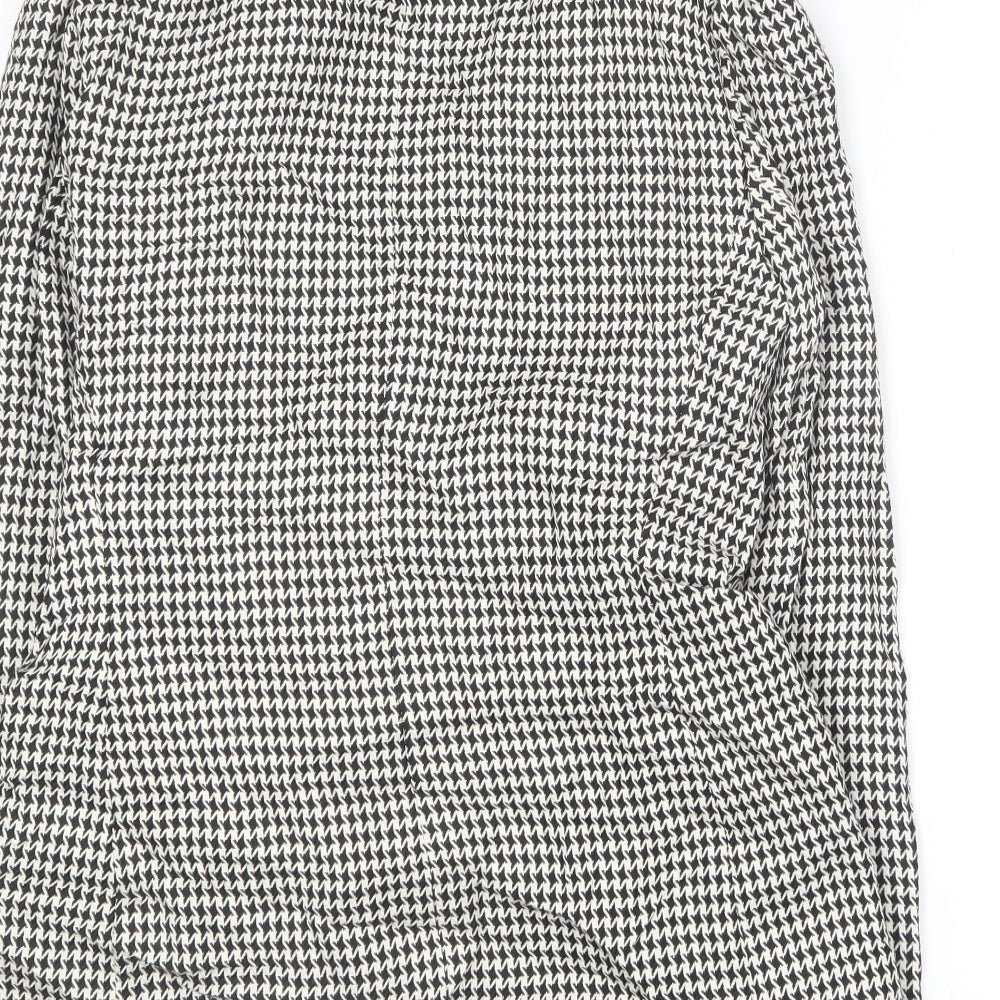 C & A Womens Black Geometric Jacket Blazer Size 12