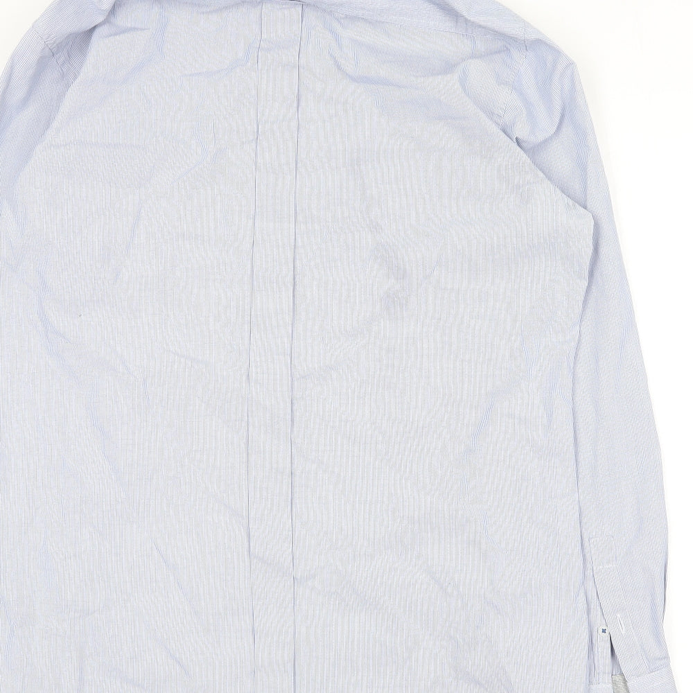 Padini Mens Blue Striped Cotton Button-Up Size L Collared