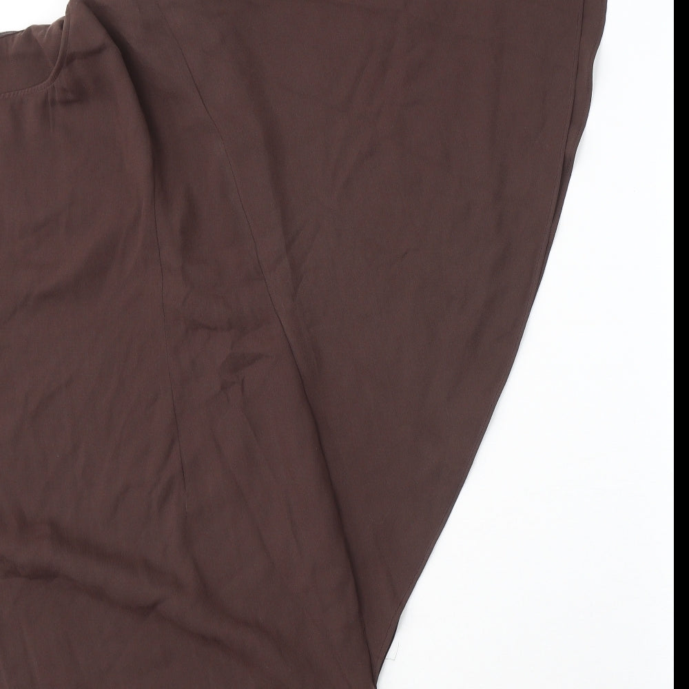 Oasis Womens Brown Polyester Tunic Blouse Size 12 Off the Shoulder