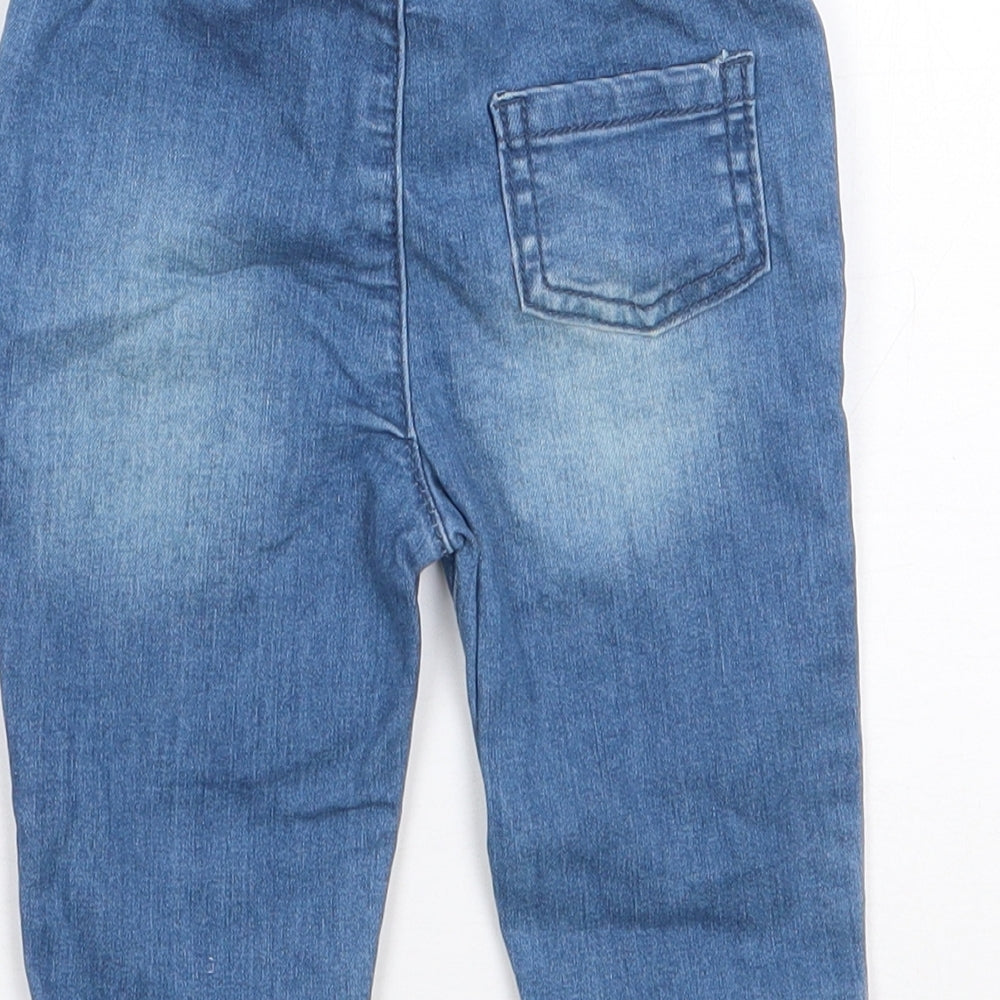 Nutmeg Boys Blue Cotton Jogger Jeans Size 6-9 Months Drawstring
