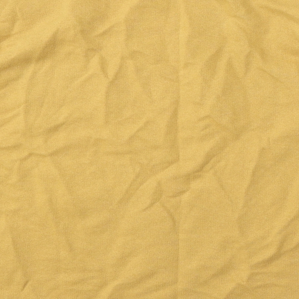 Pull&Bear Womens Yellow Round Neck Cotton Pullover Jumper Size M