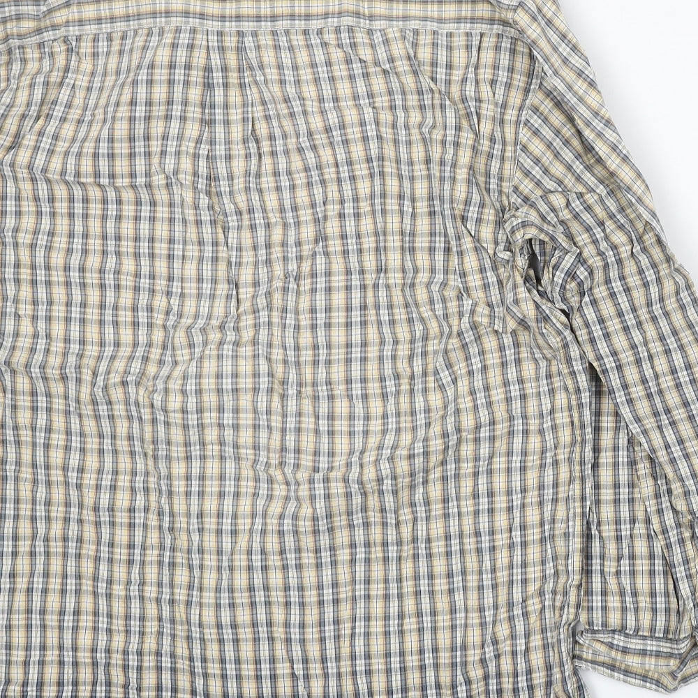 Cedar Wood State Mens Yellow Plaid Cotton Button-Up Size M Collared Button