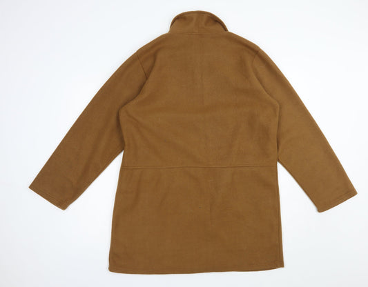 Neuville Womens Brown Pea Coat Coat Size 12 Button