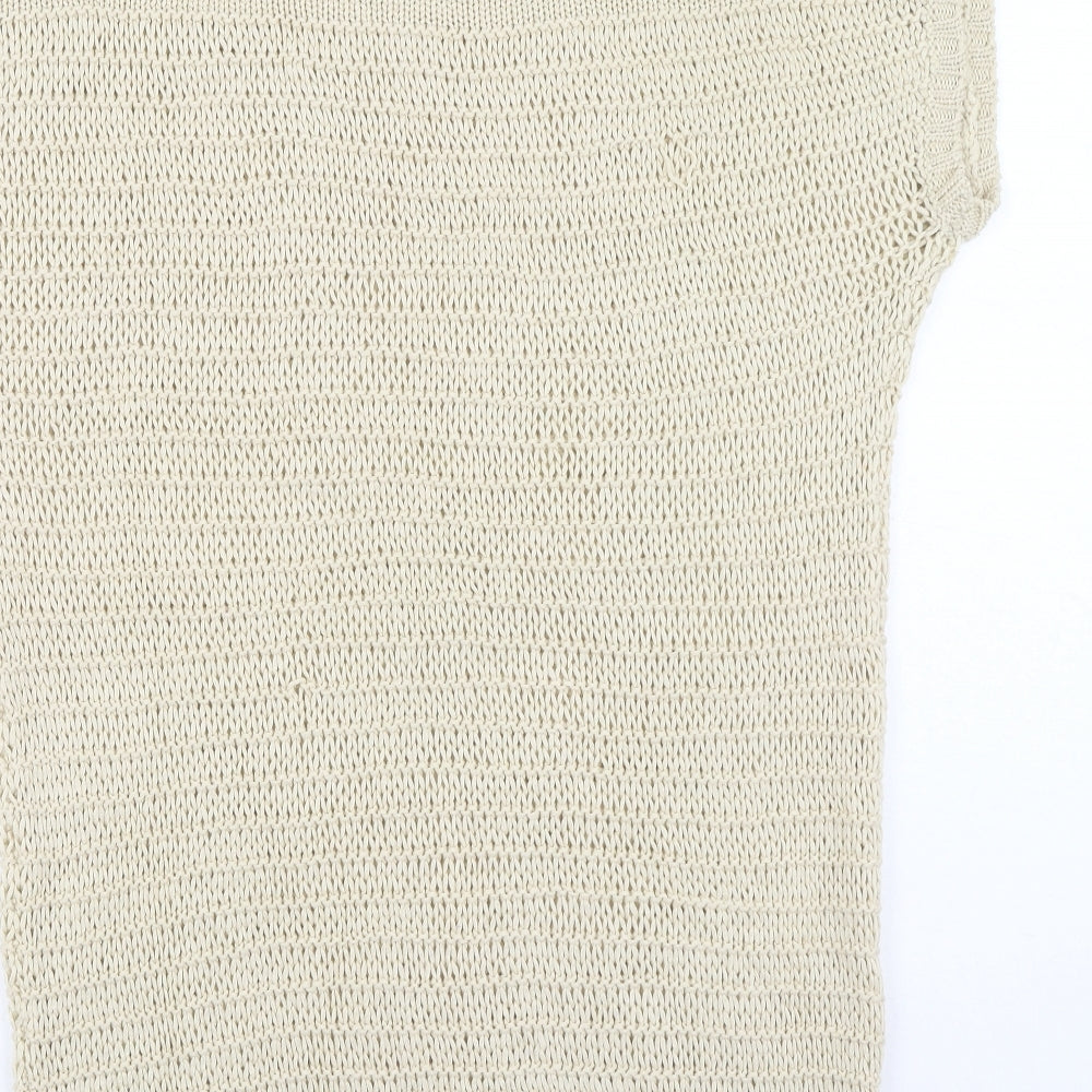 South Womens Beige Round Neck Acrylic Pullover Jumper Size 16