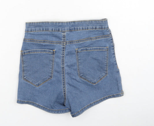 Denim & Co. Womens Blue Cotton Hot Pants Shorts Size 8 L4 in Regular