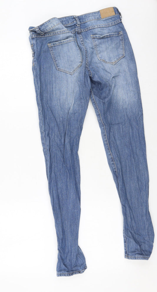 Denim & Co. Womens Blue Cotton Mom Jeans Size 10 L37 in Regular