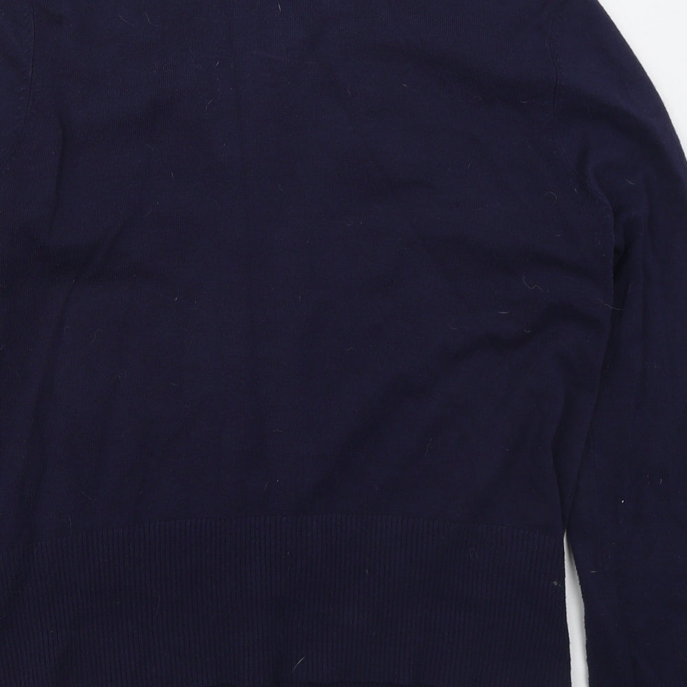 Marks and Spencer Womens Blue Round Neck Viscose Cardigan Jumper Size 16