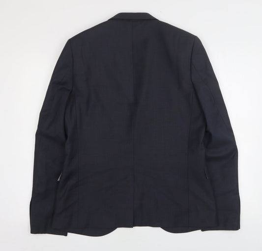 Topman Mens Blue Wool Jacket Suit Jacket Size 40