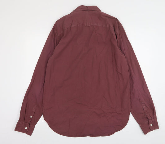 Gap Mens Purple Cotton Button-Up Size L Collared