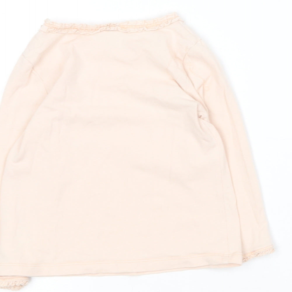 H&M Girls Pink Cotton Basic T-Shirt Size 12-18 Months Round Neck