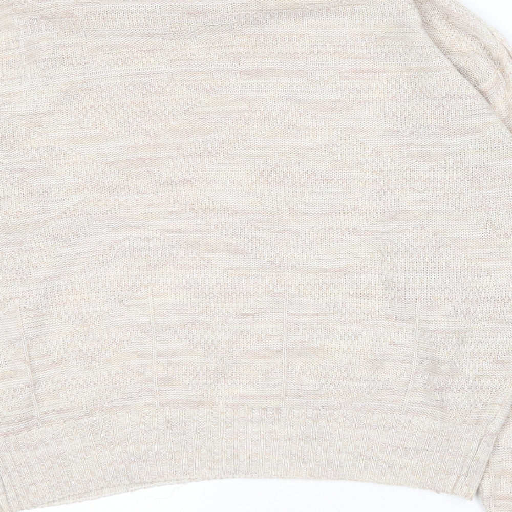 Preworn Womens Beige Round Neck Acrylic Pullover Jumper Size L