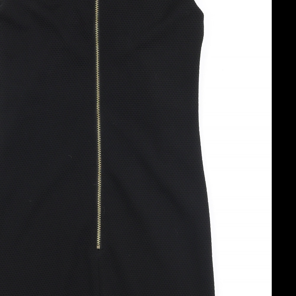 Penny Choo Womens Black Polyester A-Line Size 8 Round Neck Zip