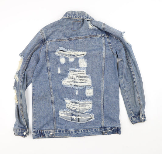 Denim & Co. Womens Blue Jacket Size 8 - DIstressed