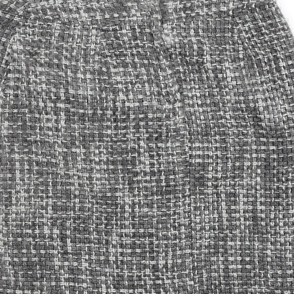 AMARANTO Womens Grey Acrylic A-Line Skirt Size 12 Zip