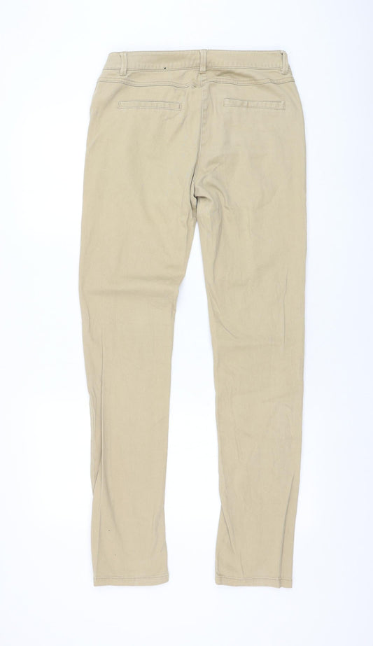 Flame Womens Brown Cotton Skinny Jeans Size 12 L32 in Regular Zip