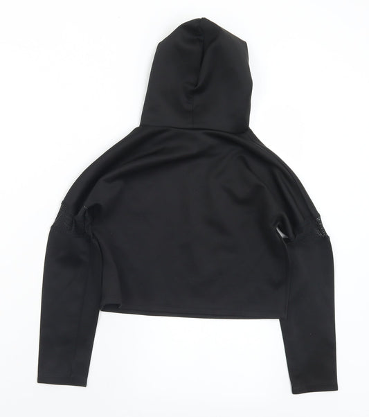 YD Girls Black Polyester Pullover Hoodie Size 9-10 Years - Squad