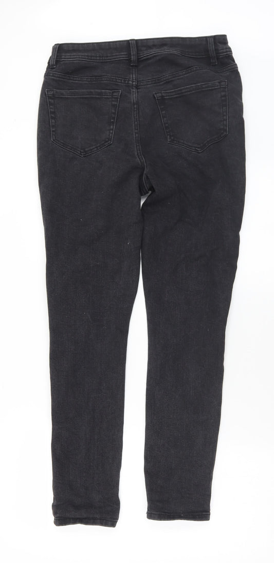 George Womens Black Cotton Skinny Jeans Size 12 L29 in Regular Button
