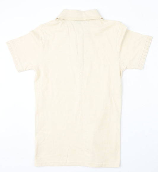 Another Influence Mens Beige Cotton Polo Size XS Collared Zip