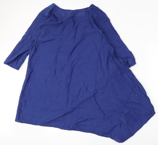 Mausummery Womens Blue Polyester Shift Size S Round Neck