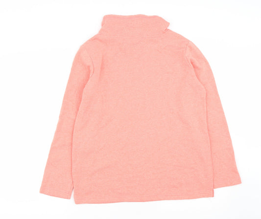 Emreco Womens Orange Cotton Pullover Sweatshirt Size 10 Drawstring