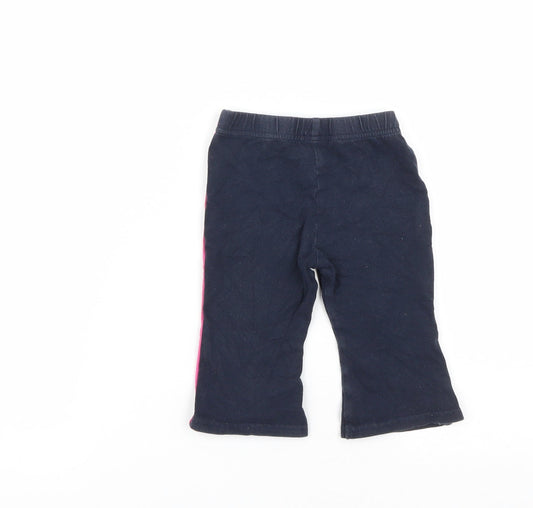 NEXT Girls Blue Cotton Jogger Trousers Size 6-9 Months