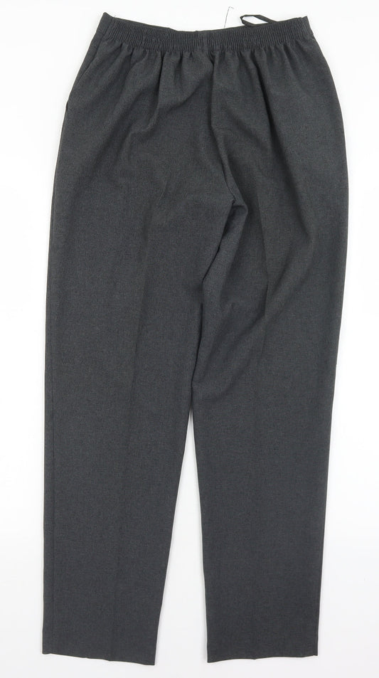 Mia Moda Womens Grey Polyester Trousers Size 12 L29 in Regular