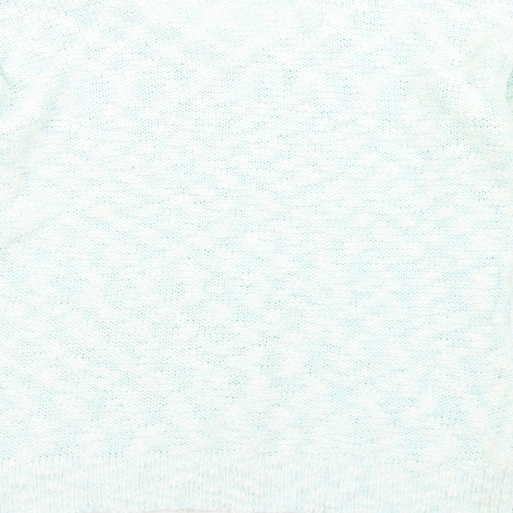 M&Co Womens Green Scoop Neck Cotton Pullover Jumper Size 16