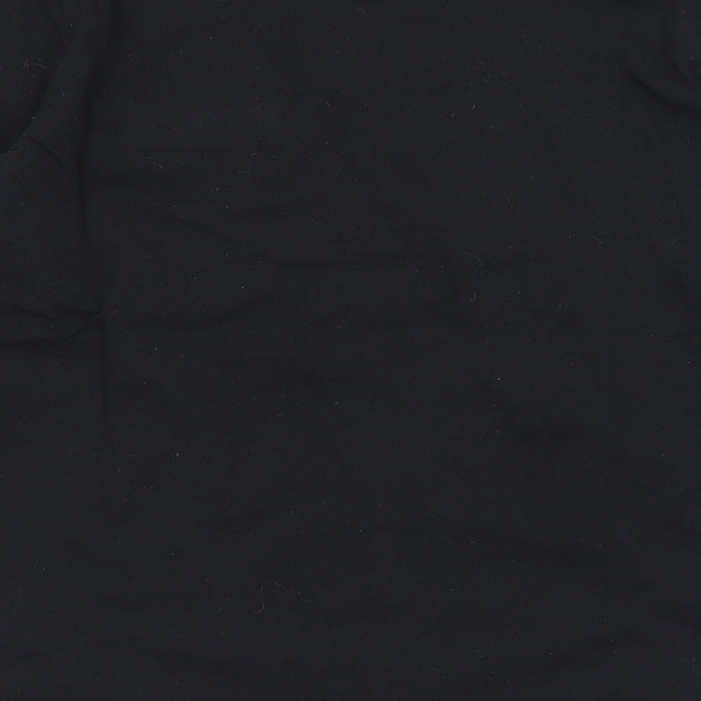 ANNE WEYBURN Womens Black Cotton Jersey T-Shirt Size 10 Round Neck