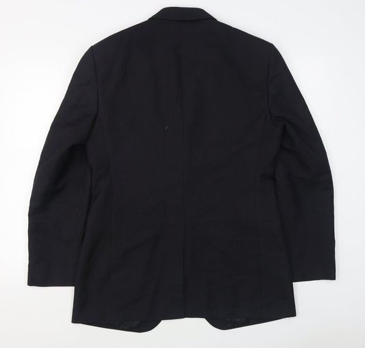 Marks and Spencer Mens Black Polyester Jacket Suit Jacket Size 38