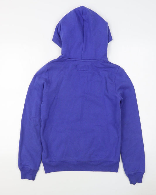 Jack Wills Womens Blue  Cotton Pullover Hoodie Size 6  Pullover