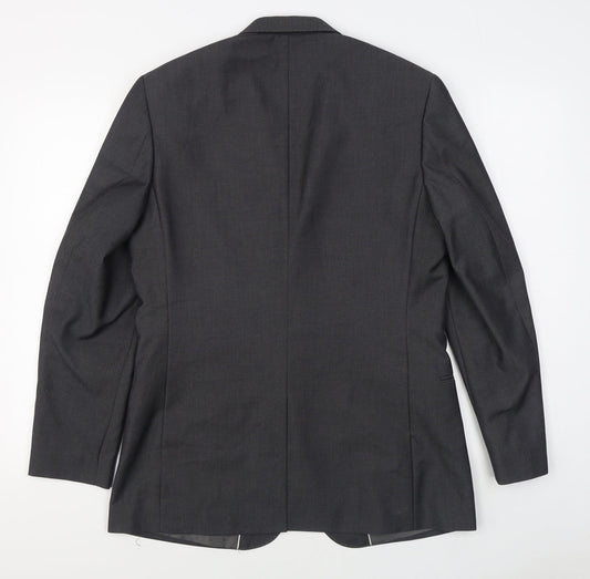 F&F Mens Grey Polyester Jacket Suit Jacket Size 38