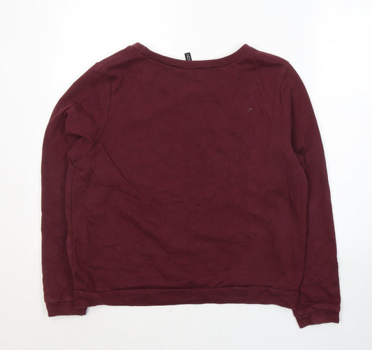 Divided by H&M Womens Red Cotton Pullover Sweatshirt Size L Pullover