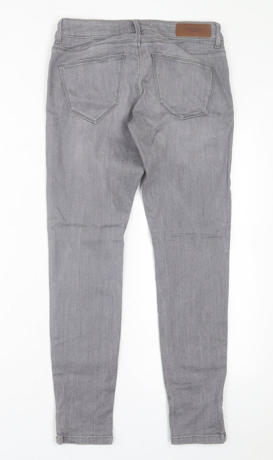 VERO MODA Womens Grey Cotton Straight Jeans Size 30 in L27 in Regular Button