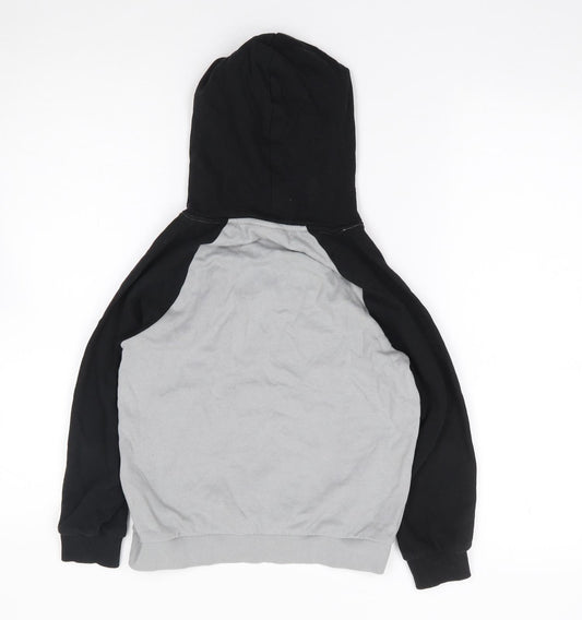 Name It Boys Grey Colourblock 100% Cotton Pullover Hoodie Size 7-8 Years Pullover