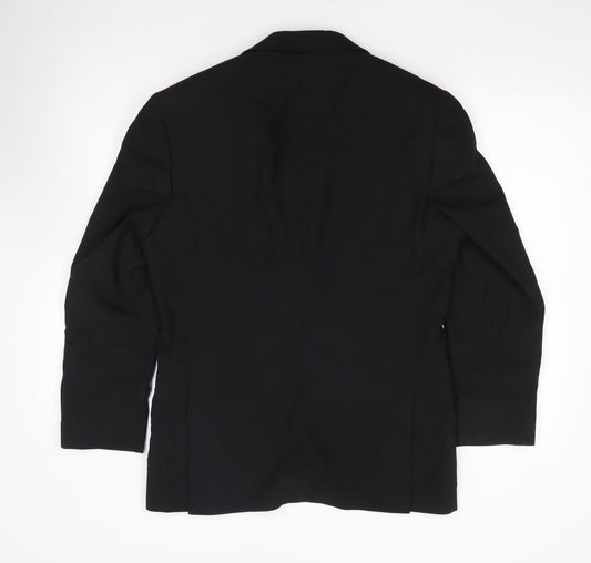 Tom English Mens Black Polyester Jacket Suit Jacket Size 36