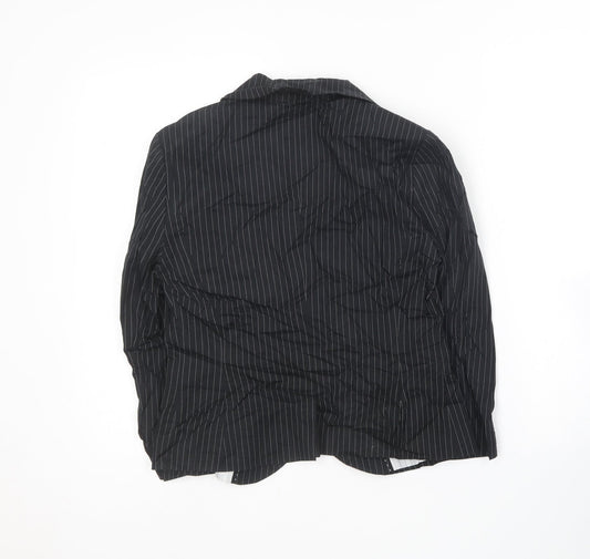 Marks and Spencer Womens Black Striped Jacket Blazer Size 10