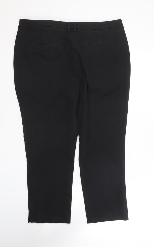 Kley Womens Black Cotton Trousers Size 18 L23 in Regular